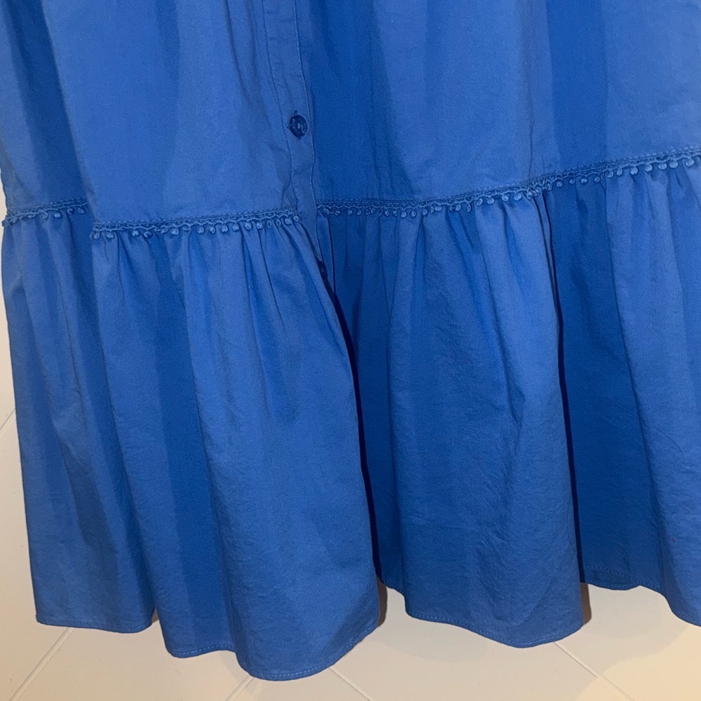 Nanette Lepore Shirt Midi Dress crochet Lace poplin 14 polished preppy classic - Picture 12 of 12